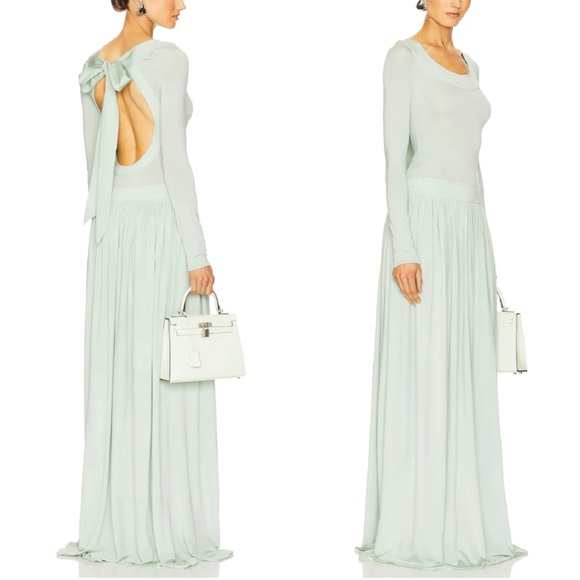 Elegant Mint Green Maxi Dress - Picture 2 of 8